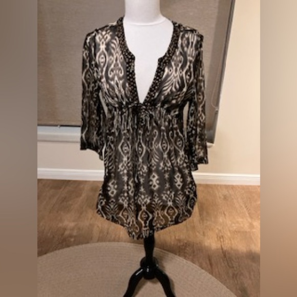 Elegant Brown and White Women's dress